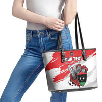 Custom Libya Football Leather Tote Bag Yalla Fursan Al-Mutawasit