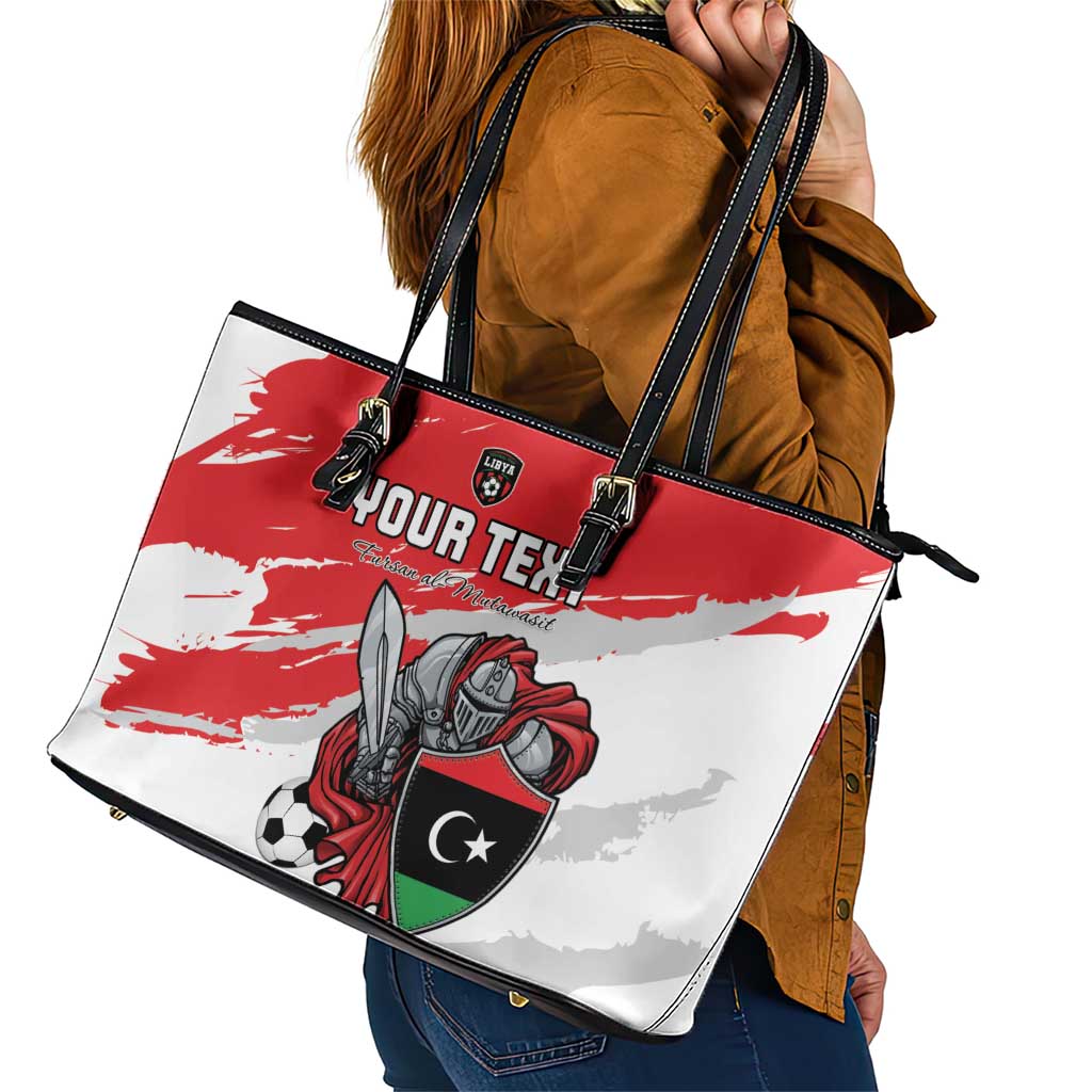 Custom Libya Football Leather Tote Bag Yalla Fursan Al-Mutawasit