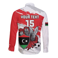 Custom Libya Football Long Sleeve Button Shirt Yalla Fursan Al-Mutawasit