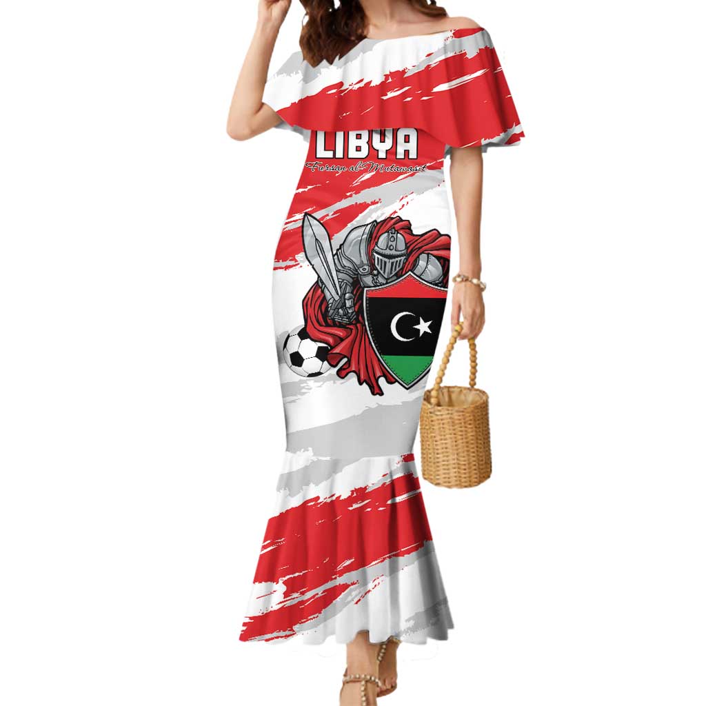 Custom Libya Football Mermaid Dress Yalla Fursan Al-Mutawasit