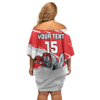 Custom Libya Football Off Shoulder Short Dress Yalla Fursan Al-Mutawasit