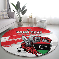 Custom Libya Football Round Carpet Yalla Fursan Al-Mutawasit