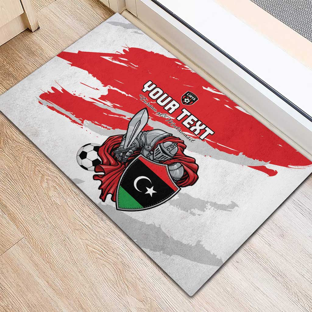 Custom Libya Football Rubber Doormat Yalla Fursan Al-Mutawasit
