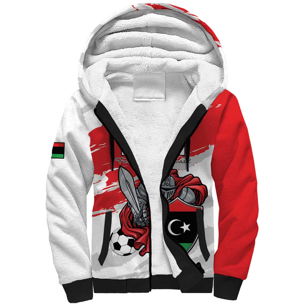 Custom Libya Football Sherpa Hoodie Yalla Fursan Al-Mutawasit
