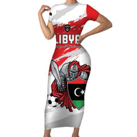 Custom Libya Football Short Sleeve Bodycon Dress Yalla Fursan Al-Mutawasit