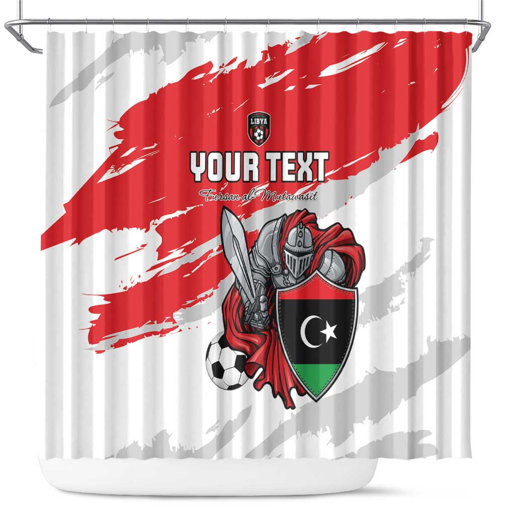 Custom Libya Football Shower Curtain Yalla Fursan Al-Mutawasit