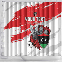 Custom Libya Football Shower Curtain Yalla Fursan Al-Mutawasit