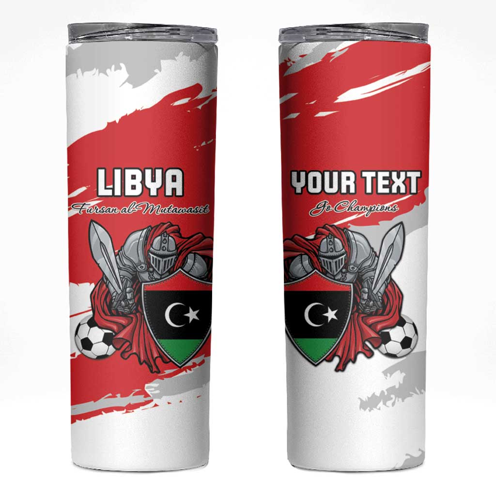 Custom Libya Football Skinny Tumbler Yalla Fursan Al-Mutawasit