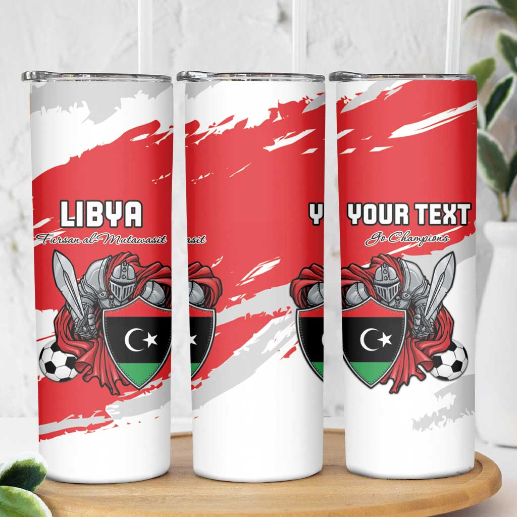 Custom Libya Football Skinny Tumbler Yalla Fursan Al-Mutawasit