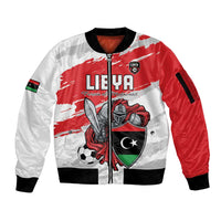 Custom Libya Football Sleeve Zip Bomber Jacket Yalla Fursan Al-Mutawasit