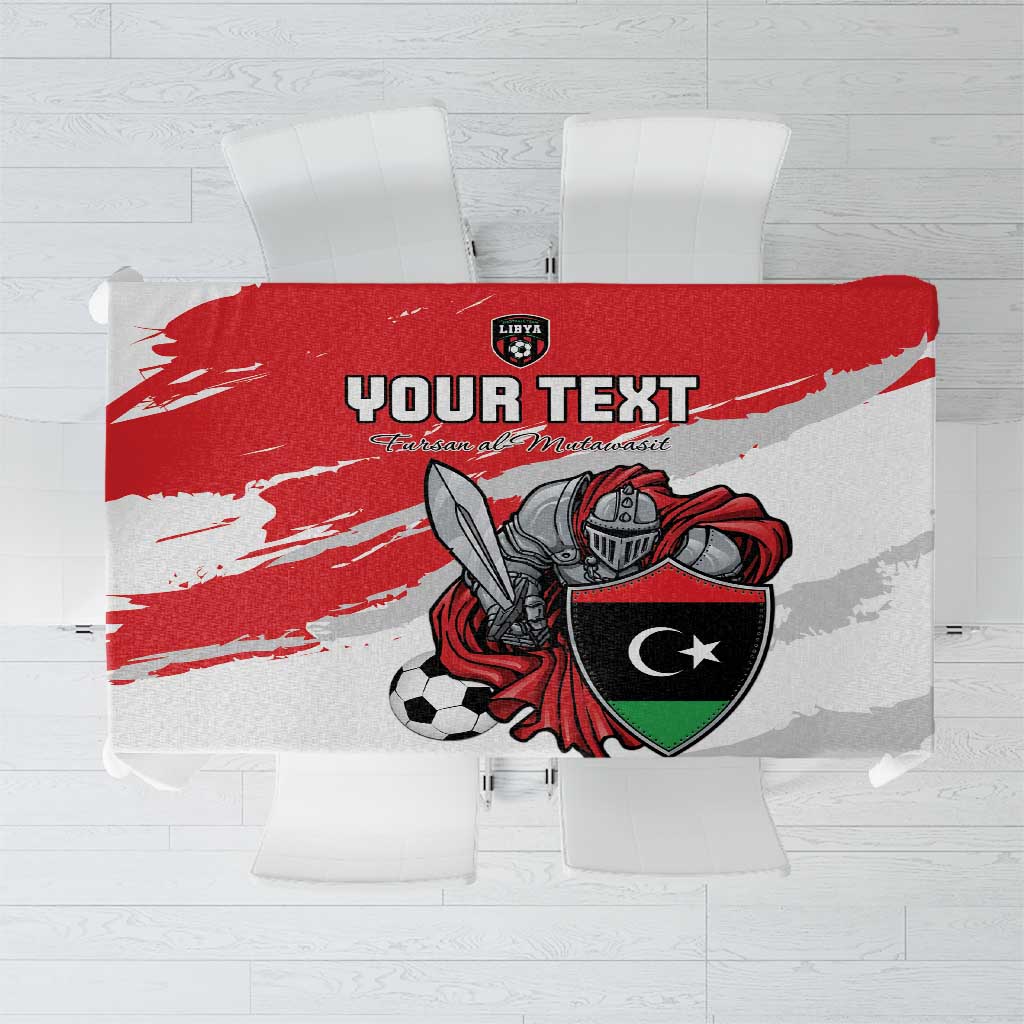 Custom Libya Football Tablecloth Yalla Fursan Al-Mutawasit