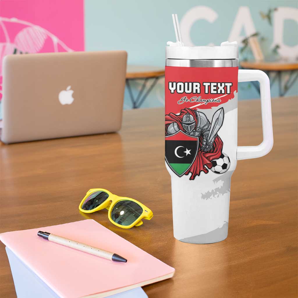 Custom Libya Football Tumbler With Handle Yalla Fursan Al-Mutawasit