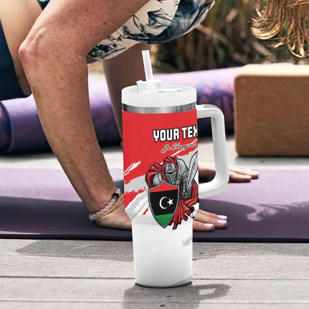Custom Libya Football Tumbler With Handle Yalla Fursan Al-Mutawasit