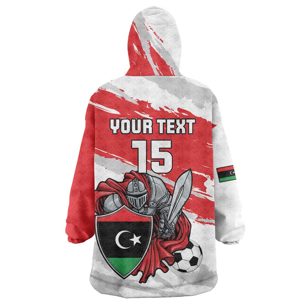 Custom Libya Football Wearable Blanket Hoodie Yalla Fursan Al-Mutawasit