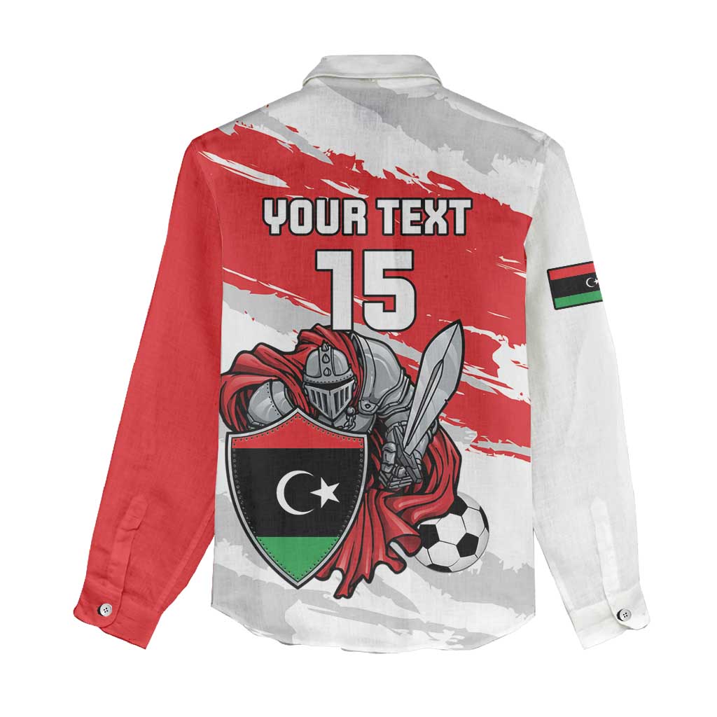 Custom Libya Football Women Casual Shirt Yalla Fursan Al-Mutawasit