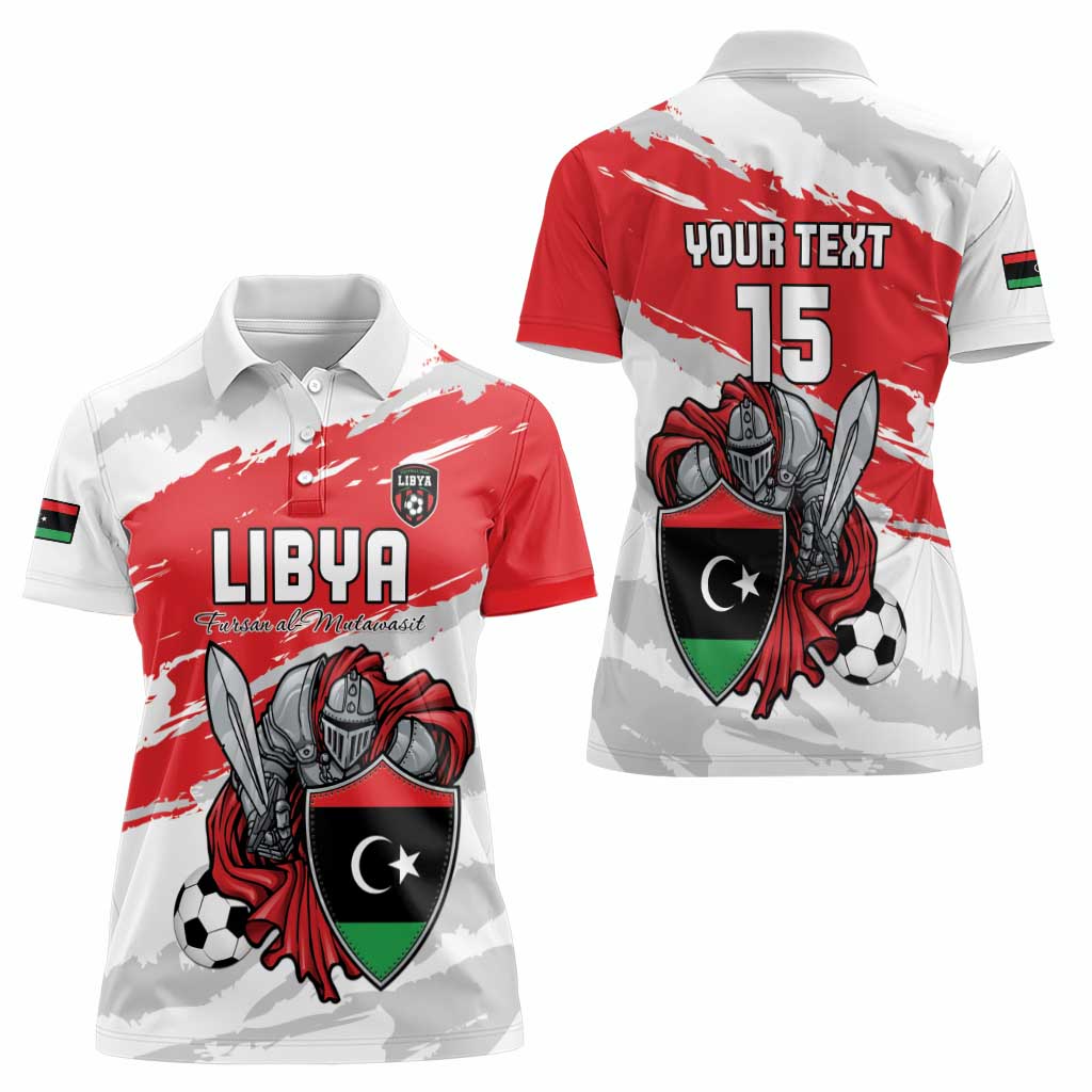 Custom Libya Football Women Polo Shirt Yalla Fursan Al-Mutawasit