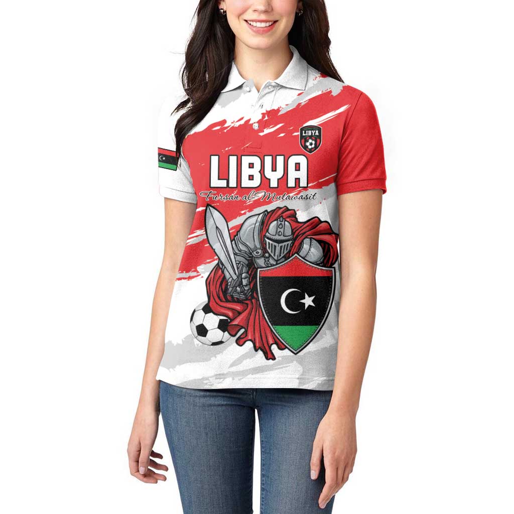 Custom Libya Football Women Polo Shirt Yalla Fursan Al-Mutawasit