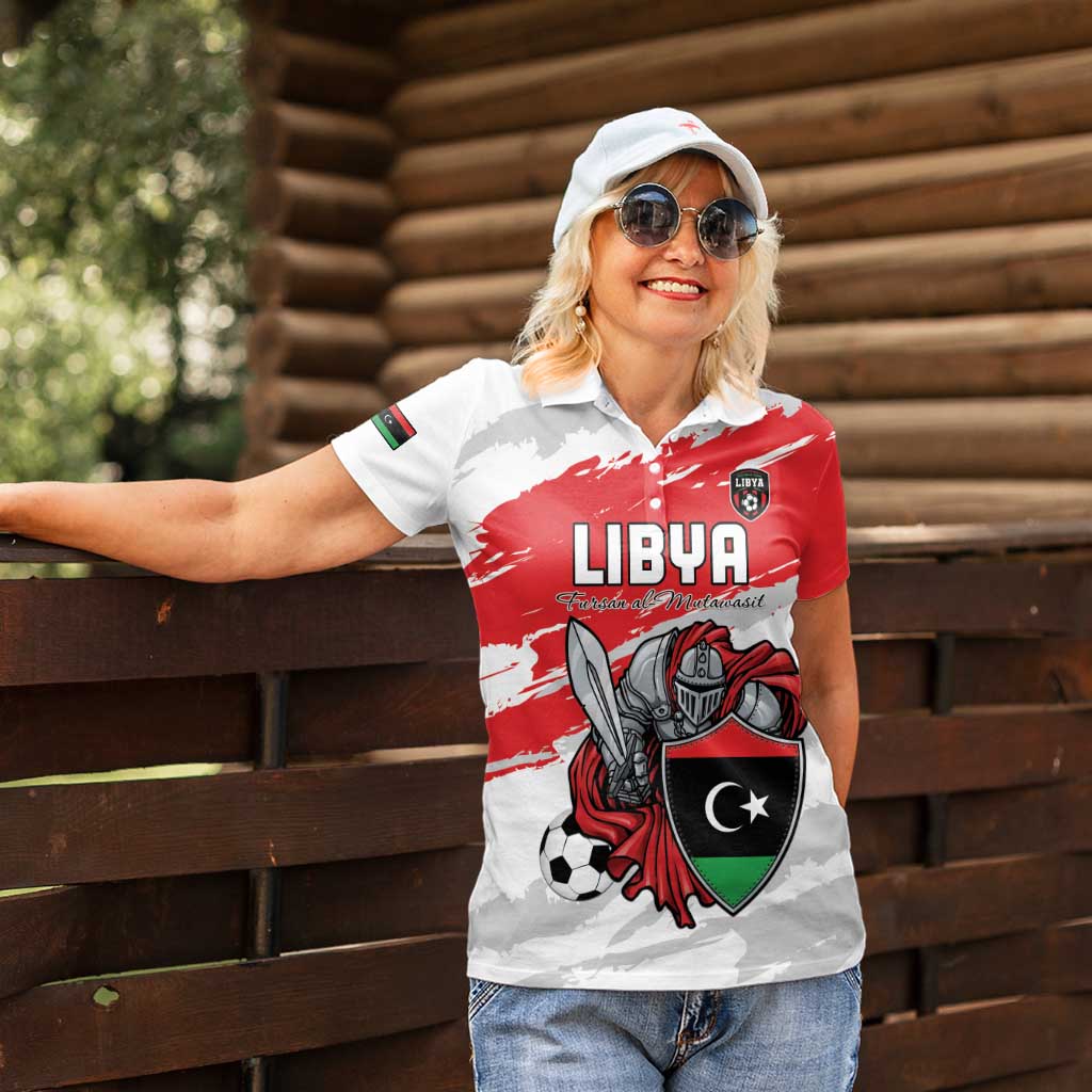 Custom Libya Football Women Polo Shirt Yalla Fursan Al-Mutawasit