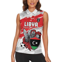 Custom Libya Football Women Sleeveless Polo Shirt Yalla Fursan Al-Mutawasit