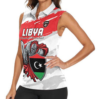 Custom Libya Football Women Sleeveless Polo Shirt Yalla Fursan Al-Mutawasit