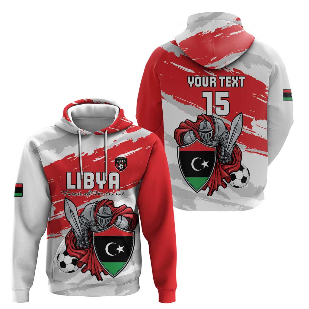 Custom Libya Football Zip Hoodie Yalla Fursan Al-Mutawasit
