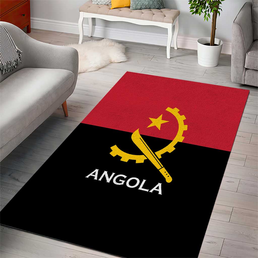 Angola Country Flag Area Rug Virtus Unita Fortior