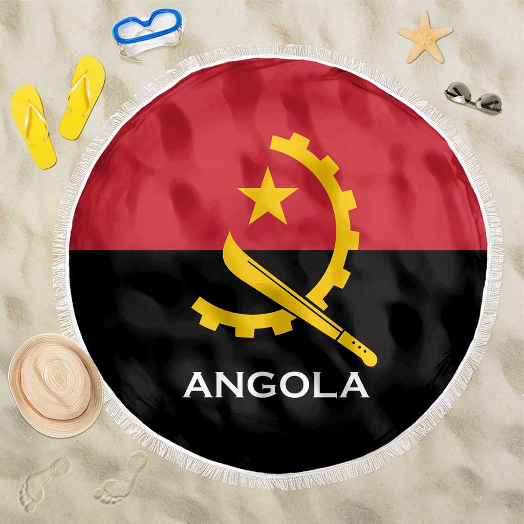 Angola Country Flag Beach Blanket Virtus Unita Fortior