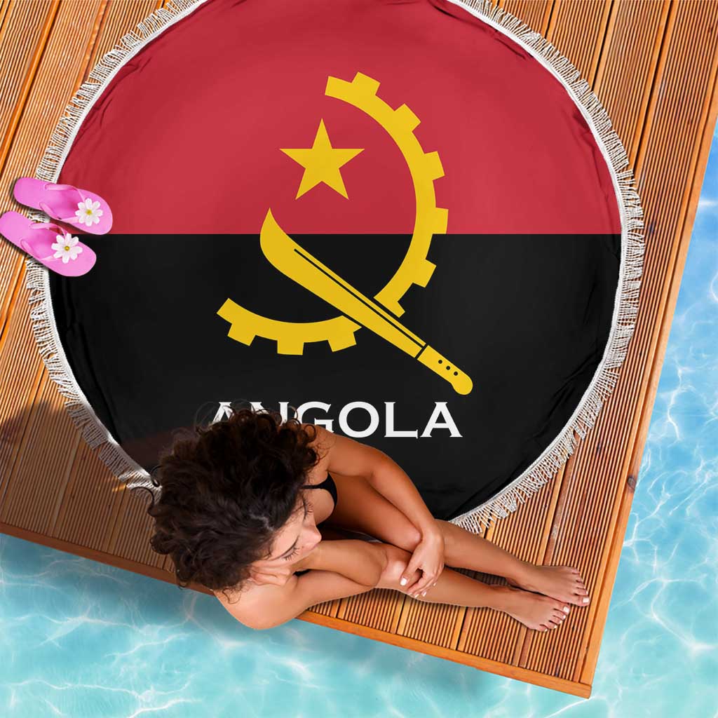 Angola Country Flag Beach Blanket Virtus Unita Fortior