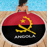 Angola Country Flag Beach Blanket Virtus Unita Fortior