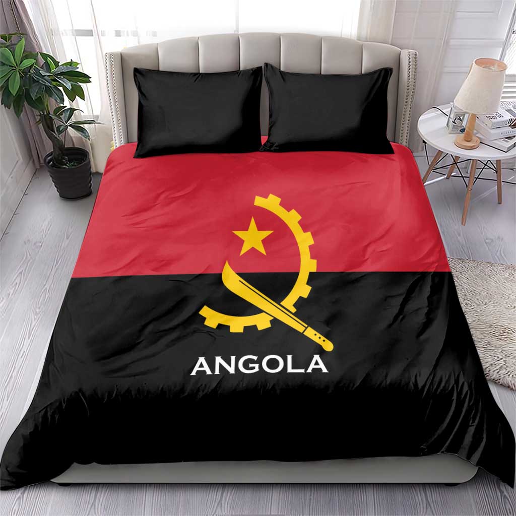 Angola Country Flag Bedding Set Virtus Unita Fortior