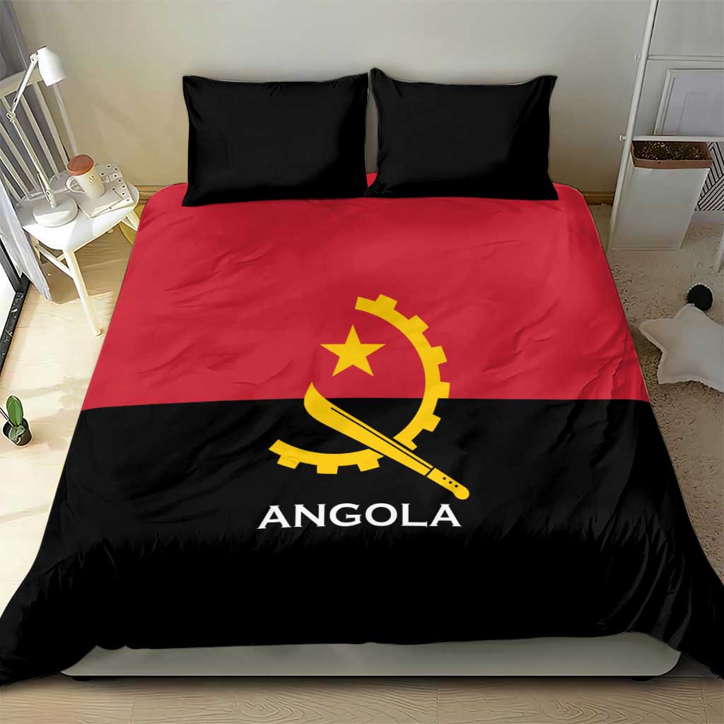 Angola Country Flag Bedding Set Virtus Unita Fortior