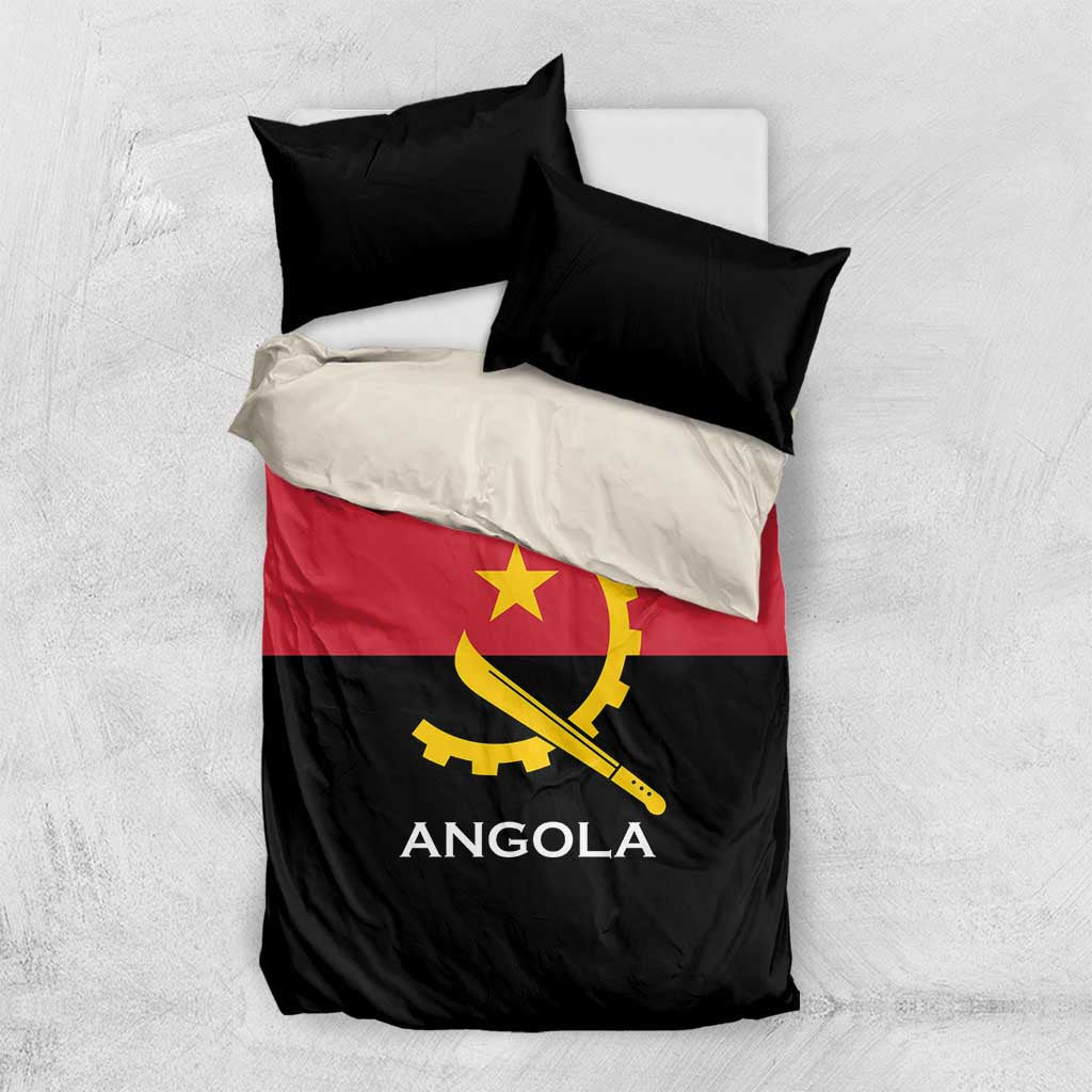 Angola Country Flag Bedding Set Virtus Unita Fortior