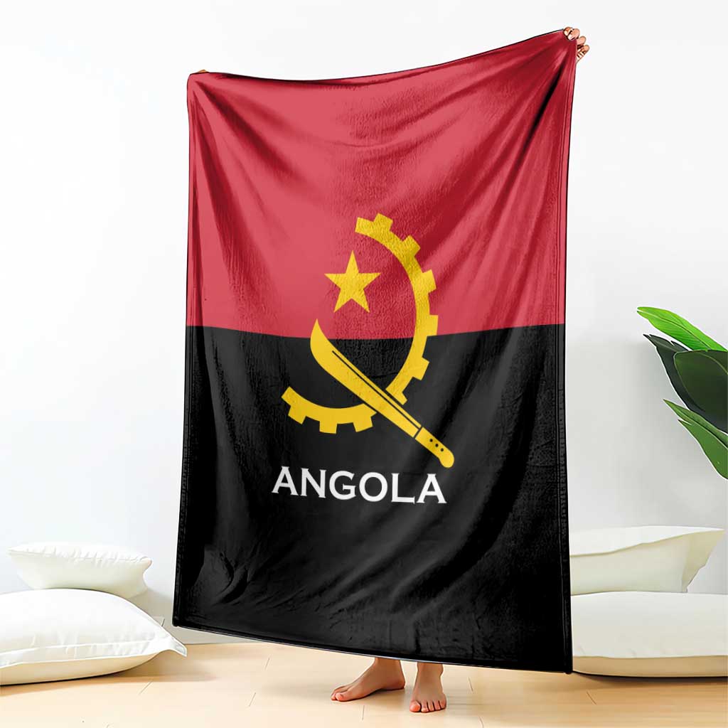 Angola Country Flag Blanket Virtus Unita Fortior