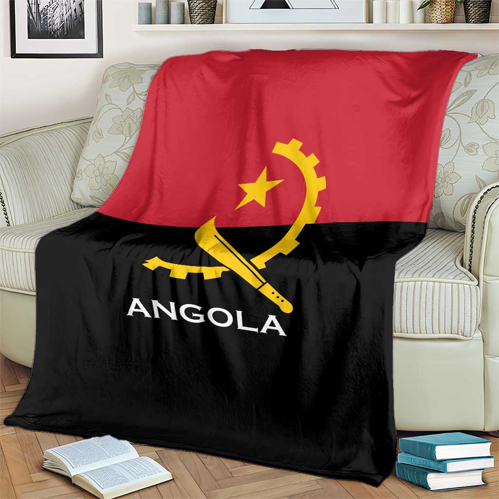 Angola Country Flag Blanket Virtus Unita Fortior
