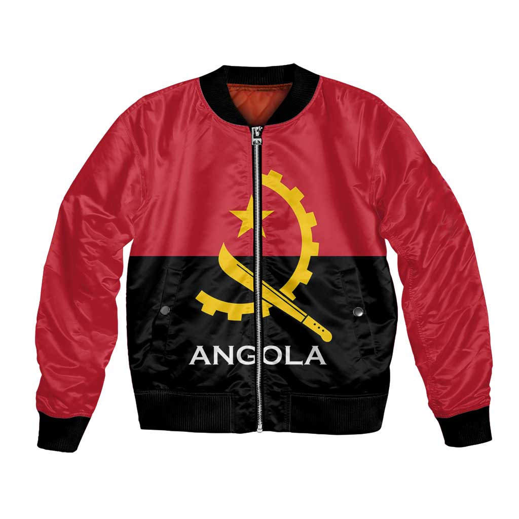 Angola Country Flag Bomber Jacket Virtus Unita Fortior