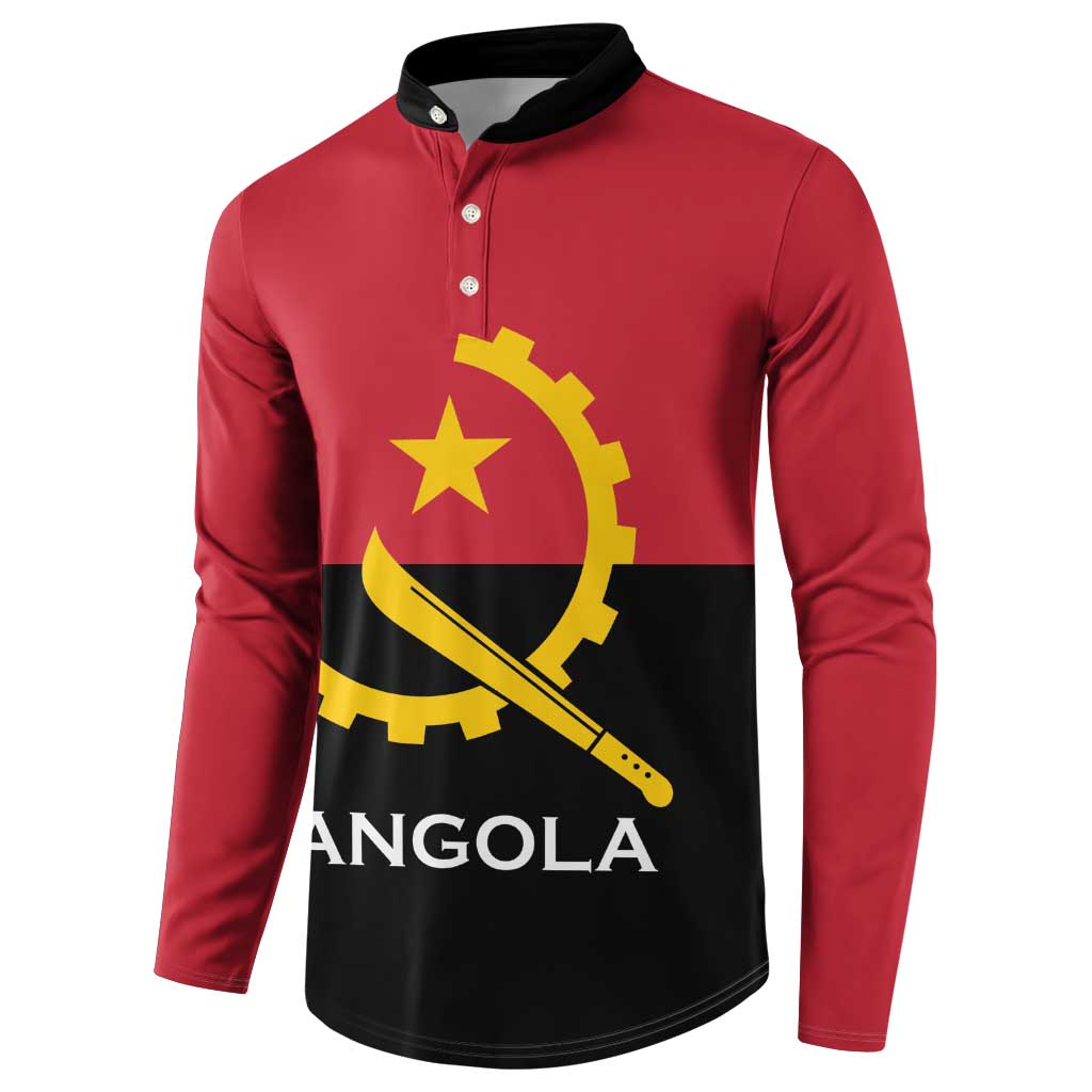 Angola Country Flag Button Sweatshirt Virtus Unita Fortior