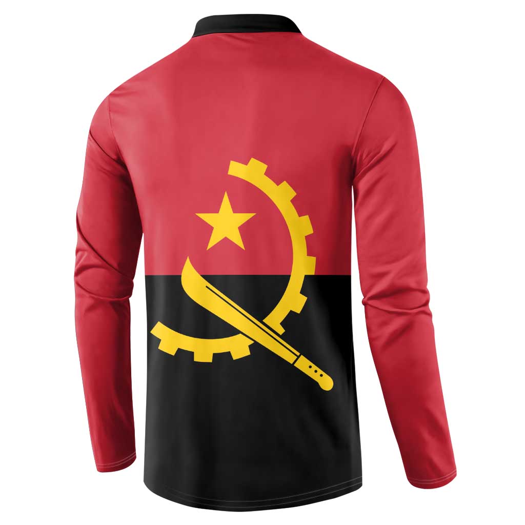 Angola Country Flag Button Sweatshirt Virtus Unita Fortior