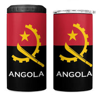 Angola Country Flag 4 in 1 Can Cooler Tumbler Virtus Unita Fortior