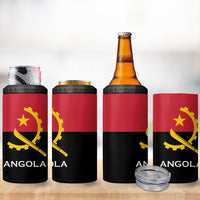 Angola Country Flag 4 in 1 Can Cooler Tumbler Virtus Unita Fortior