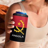 Angola Country Flag 4 in 1 Can Cooler Tumbler Virtus Unita Fortior