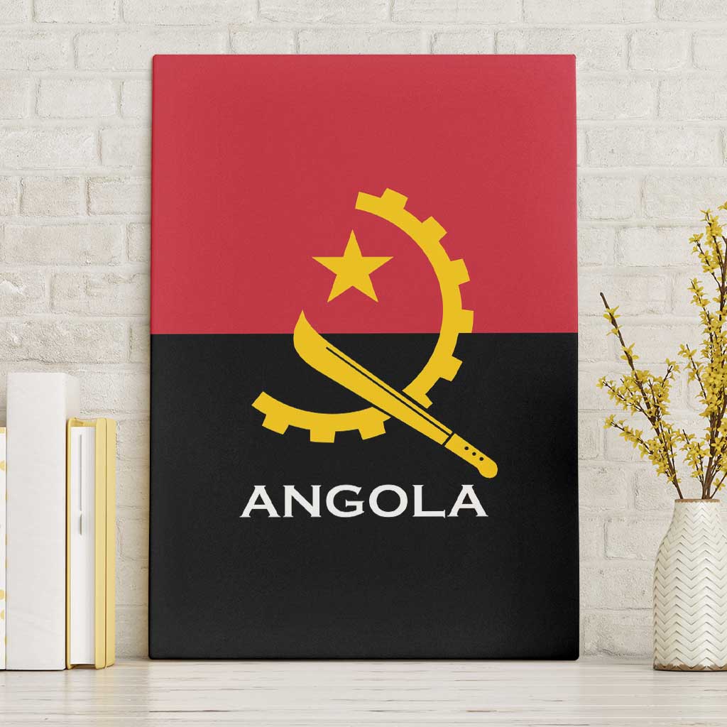 Angola Country Flag Canvas Wall Art Virtus Unita Fortior