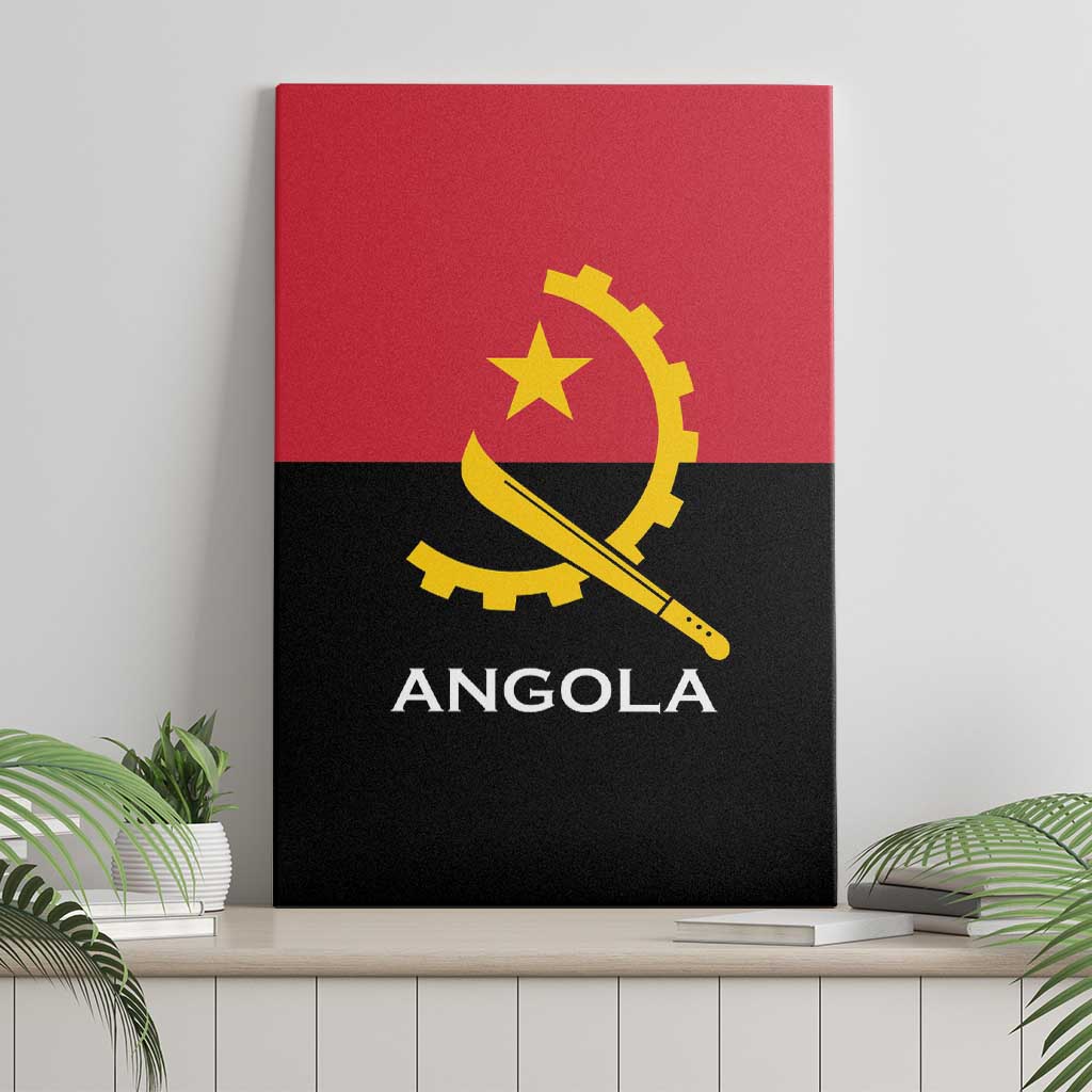Angola Country Flag Canvas Wall Art Virtus Unita Fortior