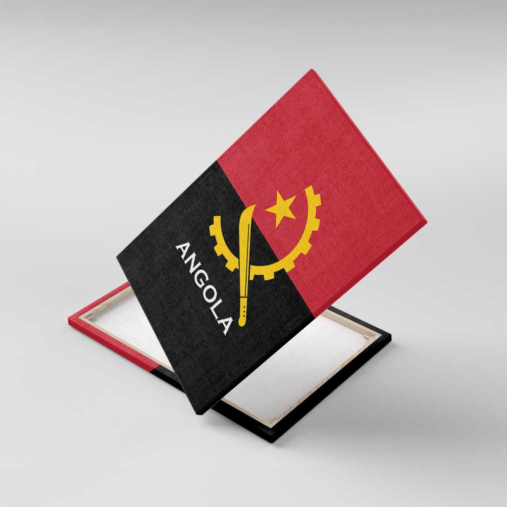 Angola Country Flag Canvas Wall Art Virtus Unita Fortior