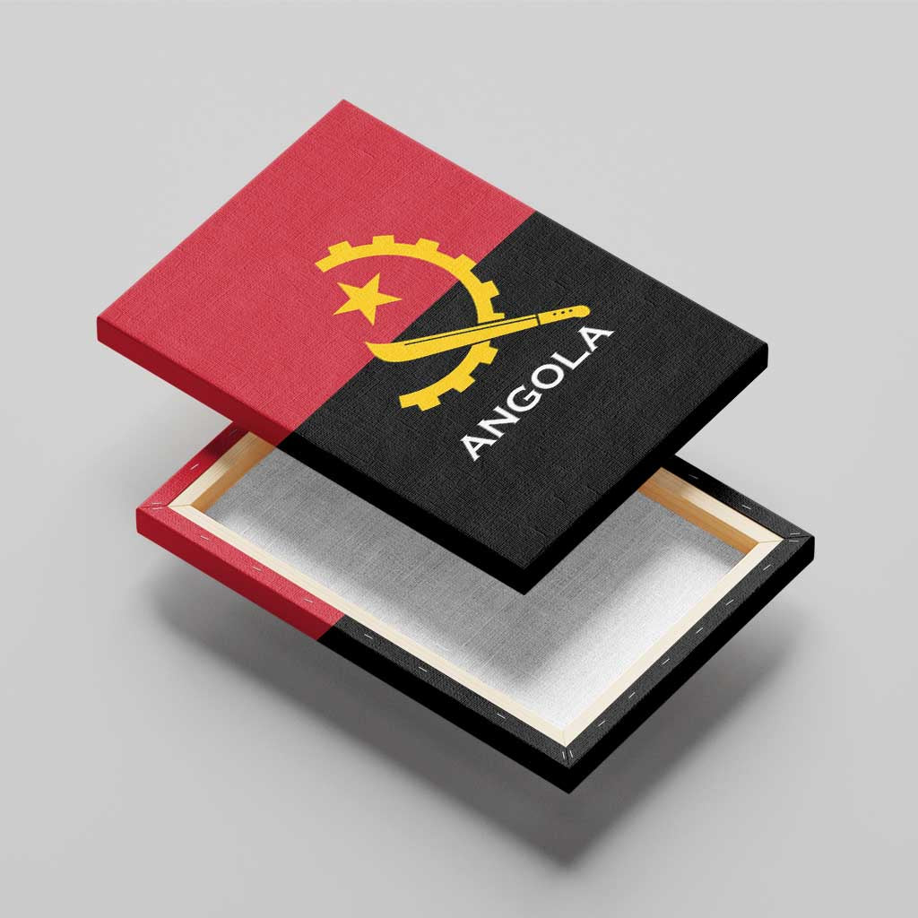 Angola Country Flag Canvas Wall Art Virtus Unita Fortior