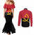 Angola Country Flag Couples Matching Mermaid Dress and Long Sleeve Button Shirt Virtus Unita Fortior