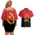 Angola Country Flag Couples Matching Off Shoulder Short Dress and Hawaiian Shirt Virtus Unita Fortior