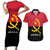 Angola Country Flag Couples Matching Short Sleeve Bodycon Dress and Hawaiian Shirt Virtus Unita Fortior