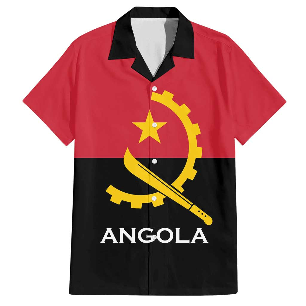 Angola Country Flag Family Matching Long Sleeve Bodycon Dress and Hawaiian Shirt Virtus Unita Fortior