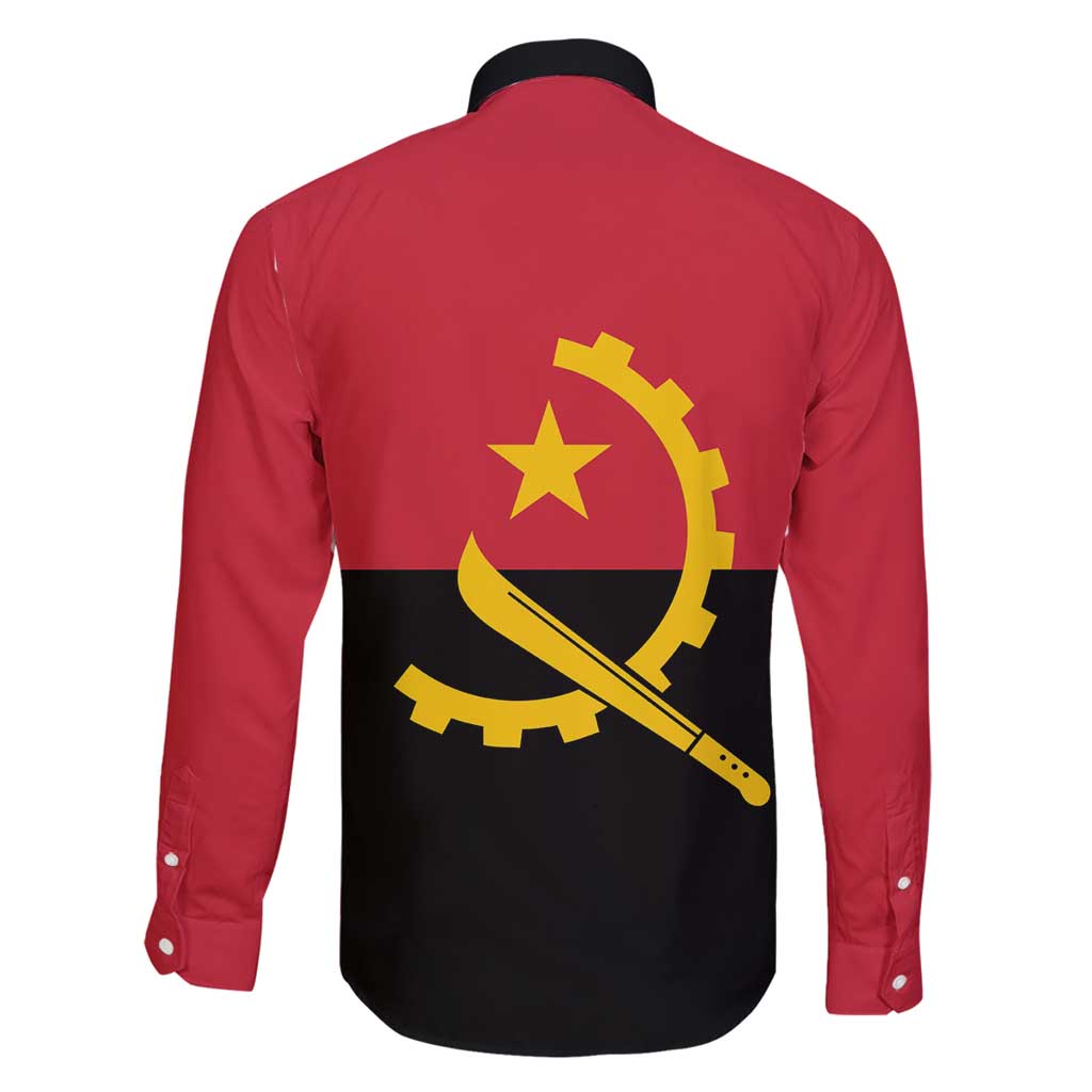 Angola Country Flag Family Matching Long Sleeve Bodycon Dress and Hawaiian Shirt Virtus Unita Fortior