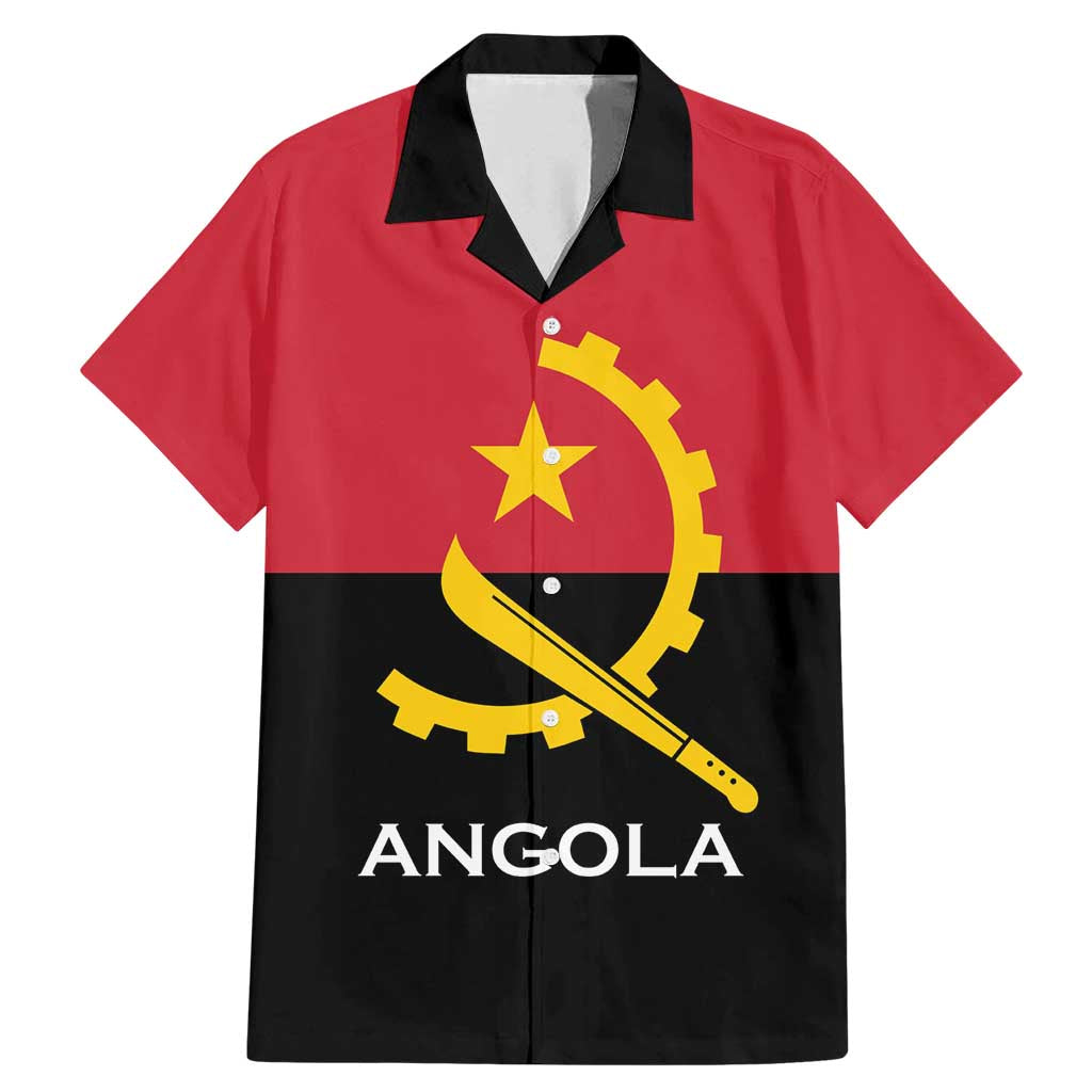 Angola Country Flag Family Matching Mermaid Dress and Hawaiian Shirt Virtus Unita Fortior